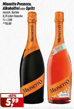 Simmel Mionetto Prosecco, Alkoholfrei oder Spritz Angebot