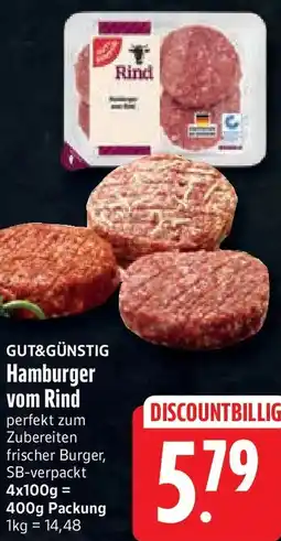 nah & gut GUT&GÜNSTIG Hamburger vom Rind Angebot