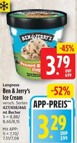 nah & gut Langnese Ben & Jerry's Ice Cream Angebot