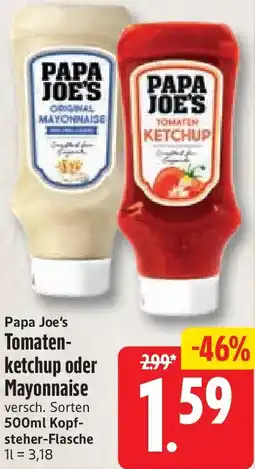 nah & gut Papa Joe's Tomatenketchup oder Mayonnaise Angebot