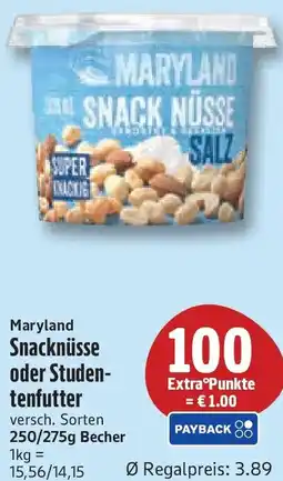 nah & gut Maryland Snacknüsse oder Studentenfutter Angebot
