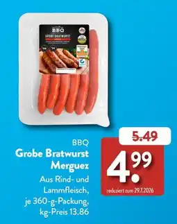 Aldi Süd BBQ Grobe Bratwurst Merguez Angebot