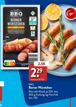 Aldi Süd BBQ Berner Würstchen Angebot