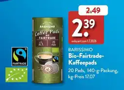 Aldi Süd BARISSIMO Bio-Fairtrade-Kaffepads Angebot