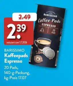 Aldi Süd Barissimo Kaffeepads Espresso Angebot
