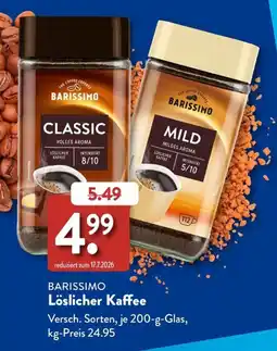 Aldi Süd BARISSIMO Löslicher Kaffee Angebot