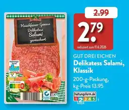 Aldi Süd GUT DREI EICHEN Delikatess Salami, Klassik Angebot