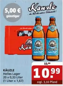 Getränke Quelle KÄUZLE Helles Lager Angebot