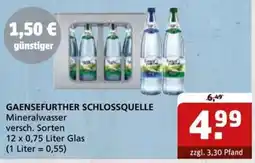 Getränke Quelle GAENSEFURTER SCHLOSSQUELLE Mineralwasser Angebot