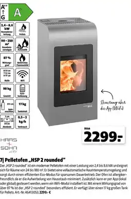 Hagebau HAARS + SOHN Pelletofen „HSP 2 rounded“ Angebot