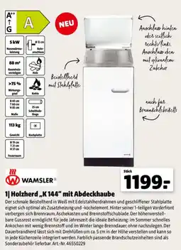 Hagebau WAMSLEr Holzherd „K 144“ mit Abdeckhaube Angebot