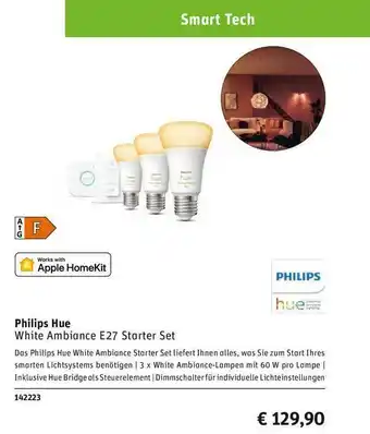 Gravis Philips Hue White Ambiance E27 Starter Set Angebot