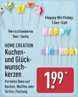 Aldi Nord HOME CREATION Kuchen- und Glückwunschkerzen Angebot