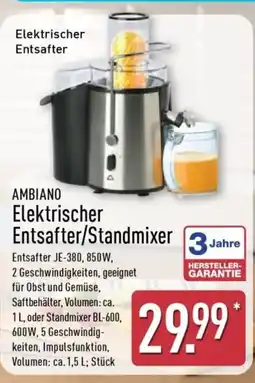 Aldi Nord AMBIAINO Elektrischer Entsafter/Standmixer Angebot