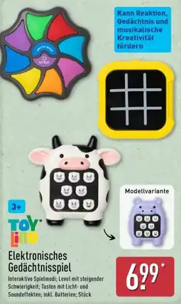 Aldi Nord TOYlino Elektronisches Gedächtnisspiel Angebot