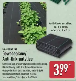 Aldi Nord GARDENLINE Gewebeplane/Anti-Unkrautvlies Angebot