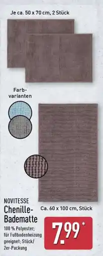 Aldi Nord NOVITESSE Chenille-Badematte Angebot