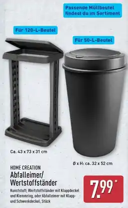 Aldi Nord HOME CREATION Abfalleimer/Wertstoffständer Angebot