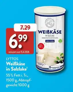 Aldi Süd LYTTOS Weißkäse in Salzlake Angebot