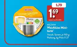 Aldi Süd MILSANI Weichkäse Mini-torte Angebot