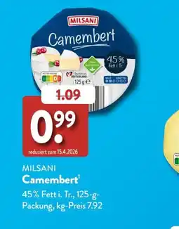 Aldi Süd MILSANI Camembert Angebot