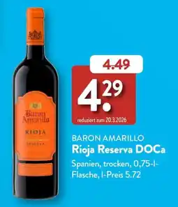 Aldi Süd Baron Amarillo Rioja Reserva DOCa Angebot