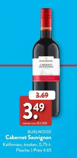 Aldi Süd BURLWOOD Cabernet Sauvignon Angebot