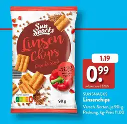 Aldi Süd SunSnacks Linsen Chips Angebot