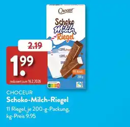 Aldi Süd Choceur Schoko-Milch-Riegel Angebot