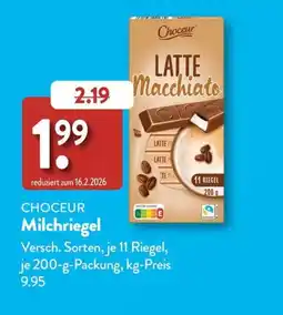 Aldi Süd CHOCEUR Milchriegel Angebot