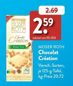 Aldi Süd MOSER ROTH Chocolat Création Angebot