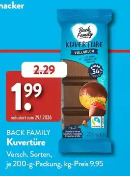 Aldi Süd BACK FAMILY Kuvertüre Angebot