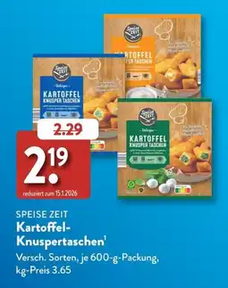 Aldi Süd SPEISE ZEIT Kartoffel-Knuspertaschen Angebot
