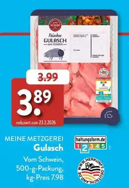 Aldi Süd MEINE METZGEREI Gulasch Angebot