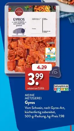 Aldi Süd MEINE METZGEREI Gyros Angebot