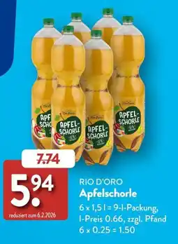 Aldi Süd RIO D'ORO Apfelschorle Angebot