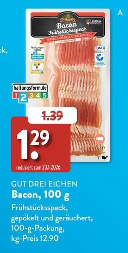 Aldi Süd GUT DREI EICHEN Bacon Angebot