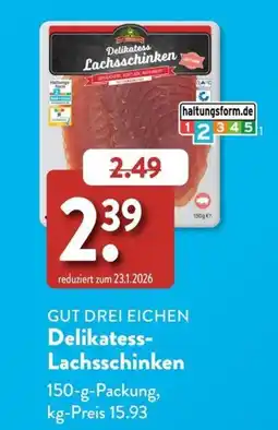 Aldi Süd GUT DREI EICHEN Delikatess-Lachsschinken Angebot