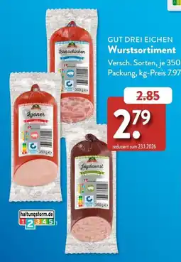 Aldi Süd GUT DREI EICHEN Wurstsortiment Angebot