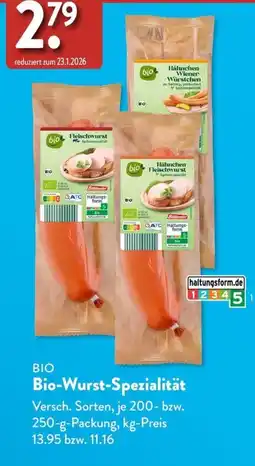 Aldi Süd Bio-Wurst-Spezialität Angebot