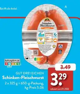 Aldi Süd GUT DREI EICHEN Schinken-Fleischwurst Angebot