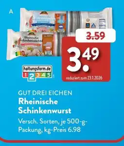 Aldi Süd Rheinische Schinkenwurst Angebot