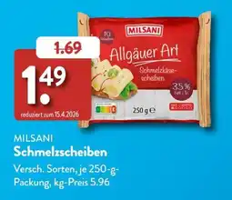 Aldi Süd MILSANI Schmelzscheiben Angebot