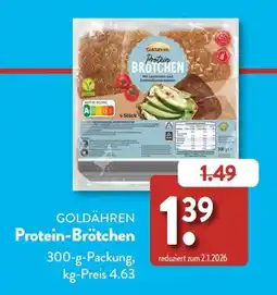 Aldi Süd GOLDÄHREN Protein-Brötchen Angebot