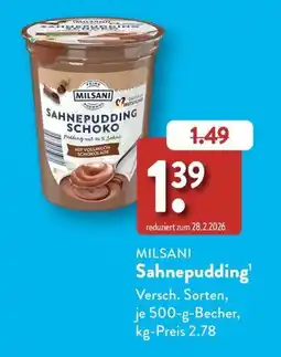 Aldi Süd MILSANI Sahne pudding Angebot