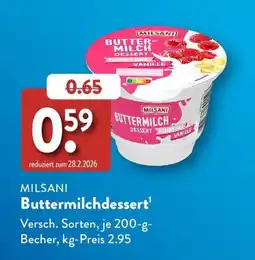Aldi Süd MILSANI Buttermilchdessert Angebot