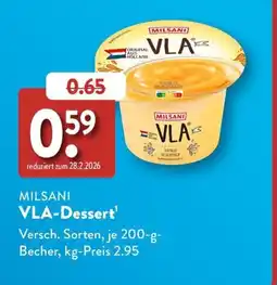 Aldi Süd MILSANI VLA-Dessert Angebot