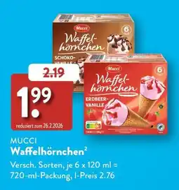 Aldi Süd MUCCI Waffelhörnchen Angebot