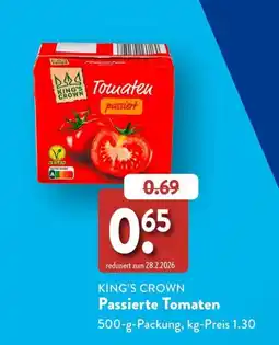 Aldi Süd KING'S CROWN Passierte Tomaten Angebot