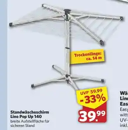 Combi LEIFHEIT Standwäscheschirm Lino Pop Up 140 Angebot